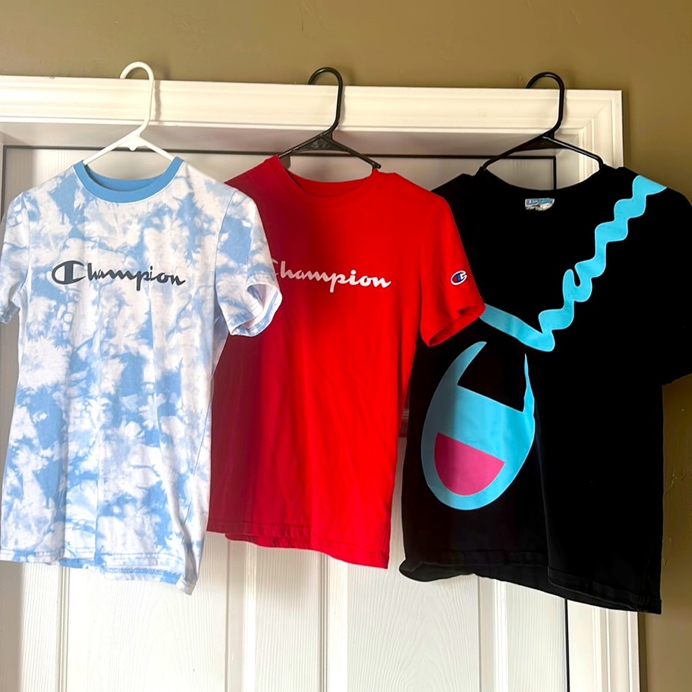 Boys large Champion shirts